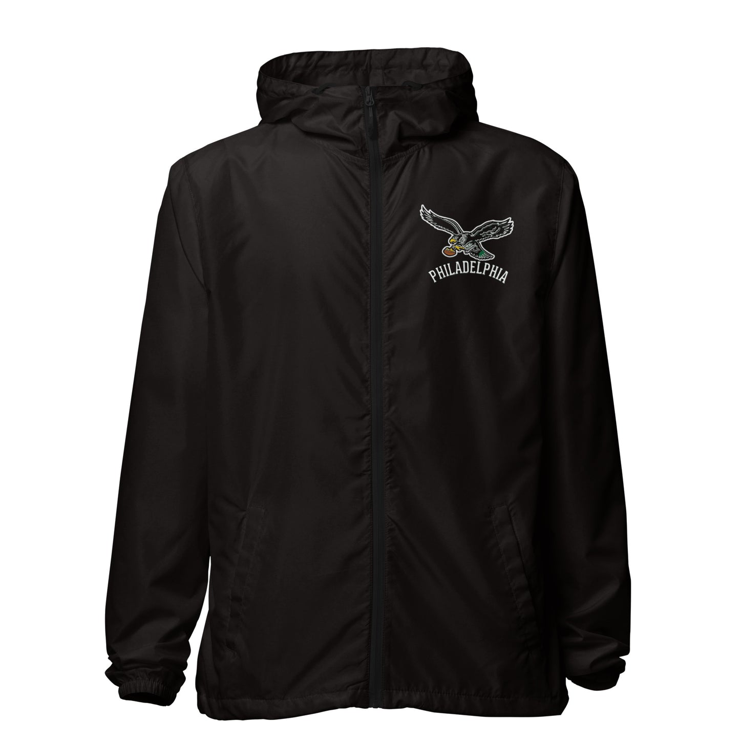 Bird Gang Black Unisex lightweight zip up windbreaker
